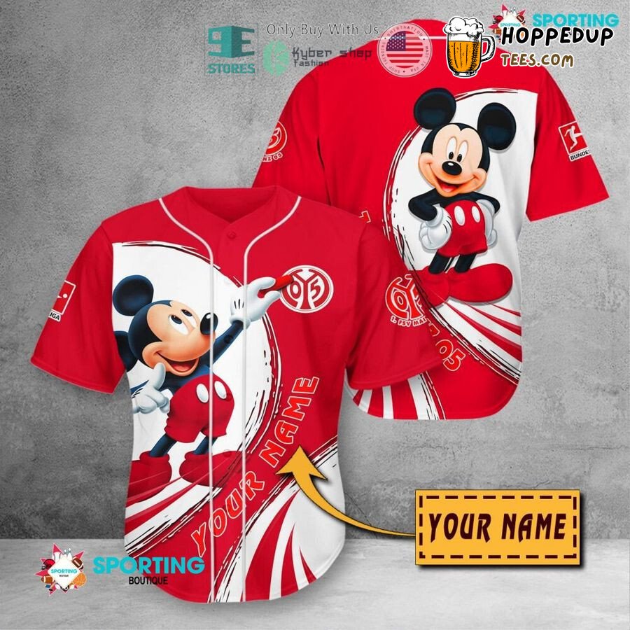 1. FSV Mainz 05 Custom Name Mickey Mouse Baseball Jersey Unisex Shirt