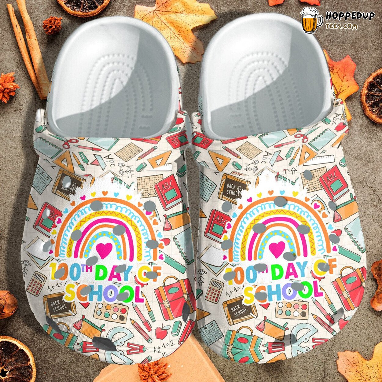 100 Days School Crocbland Themed Gift Comfortable Unique Clogs