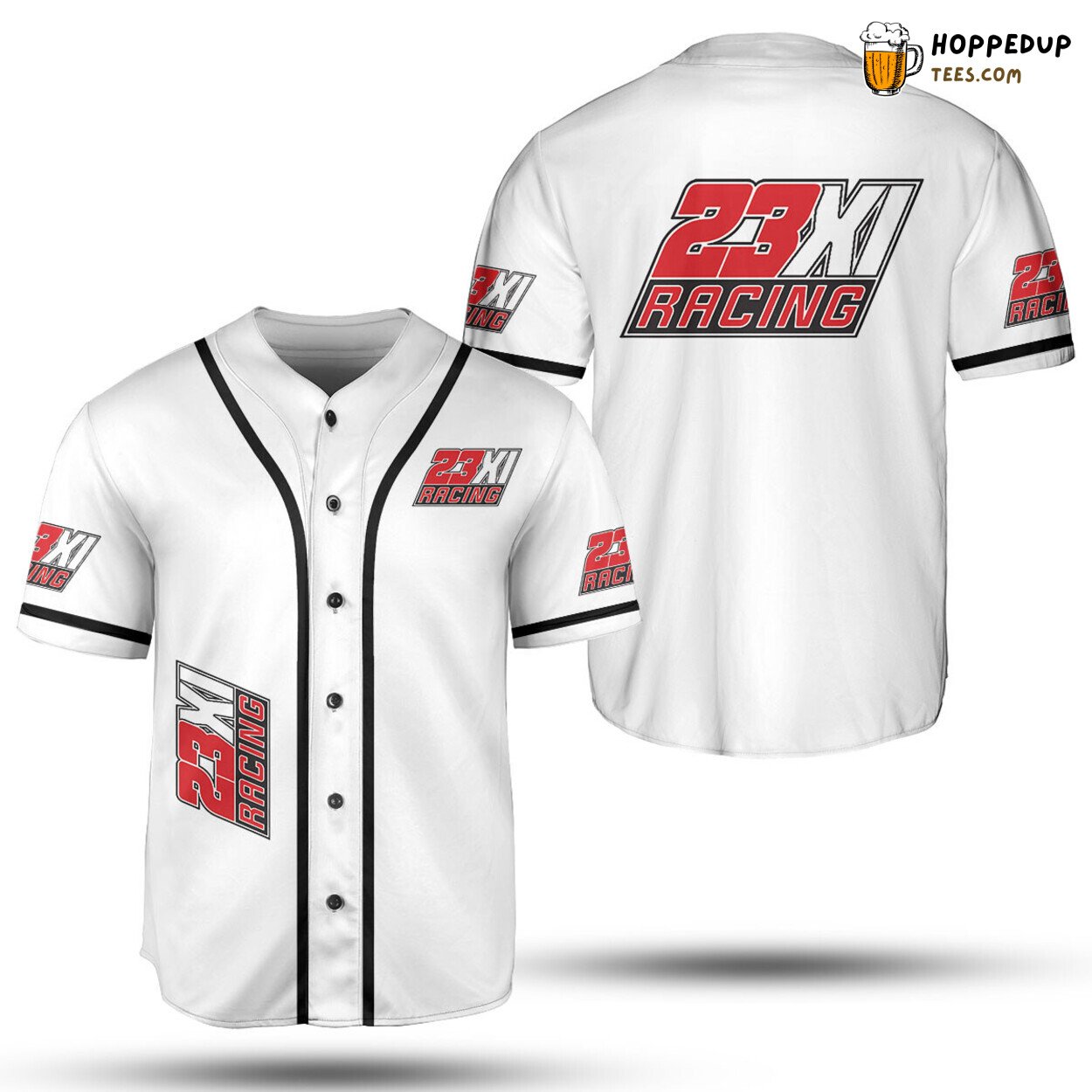 23XI Racing Car Team Baseball Jersey White Unisex Jersey Shirt