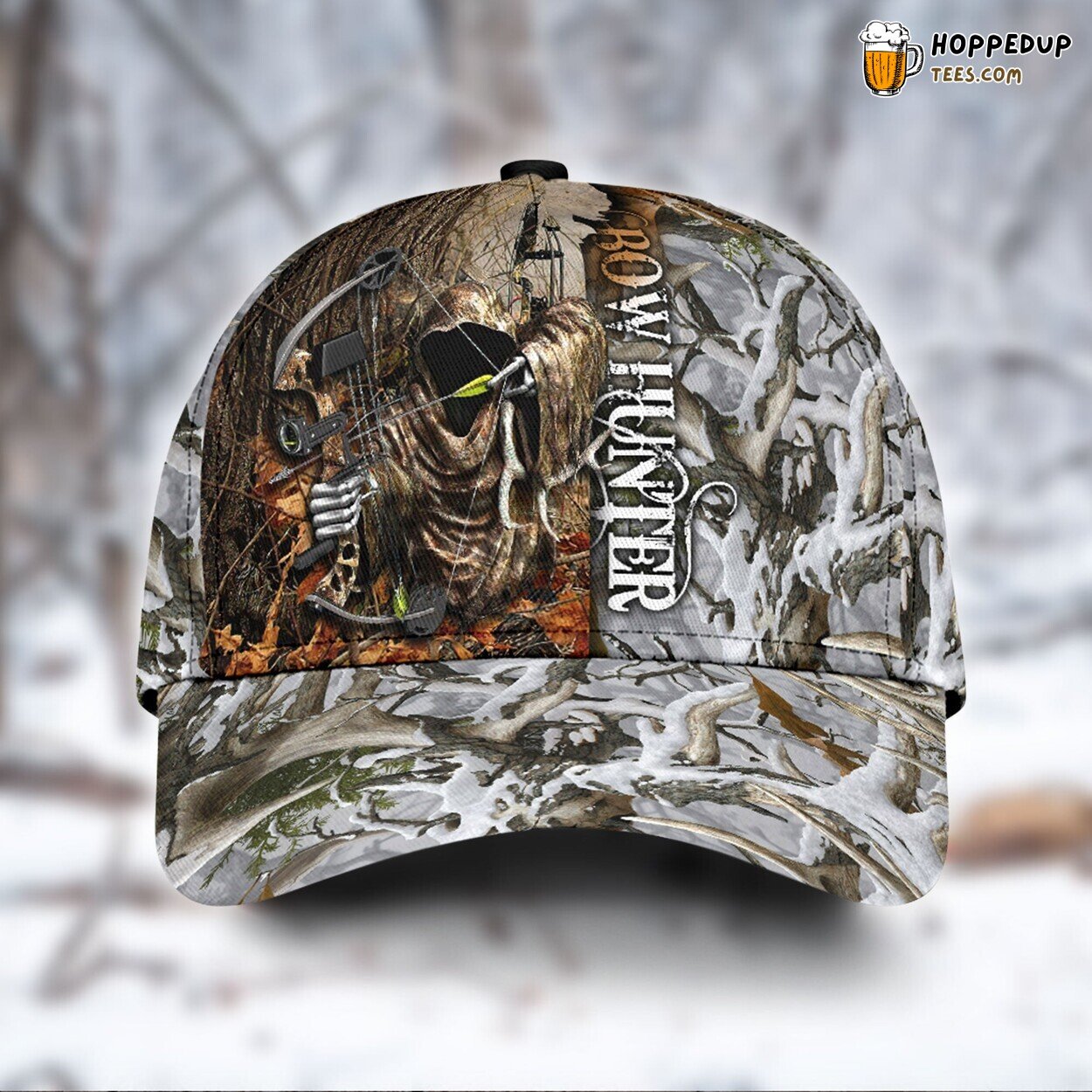 3D Baseball Cap Bow Hunter Snow Camo Ultimate Hunting Enthusiast Choice