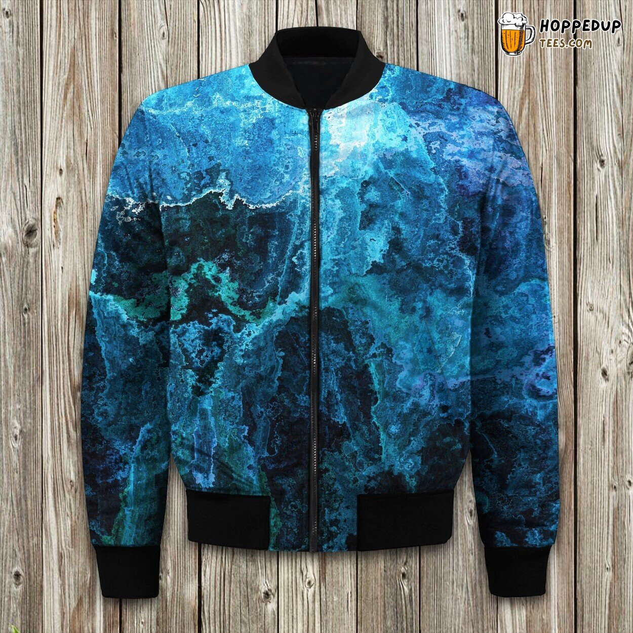 3D Blue Starry River Bomber Jacket