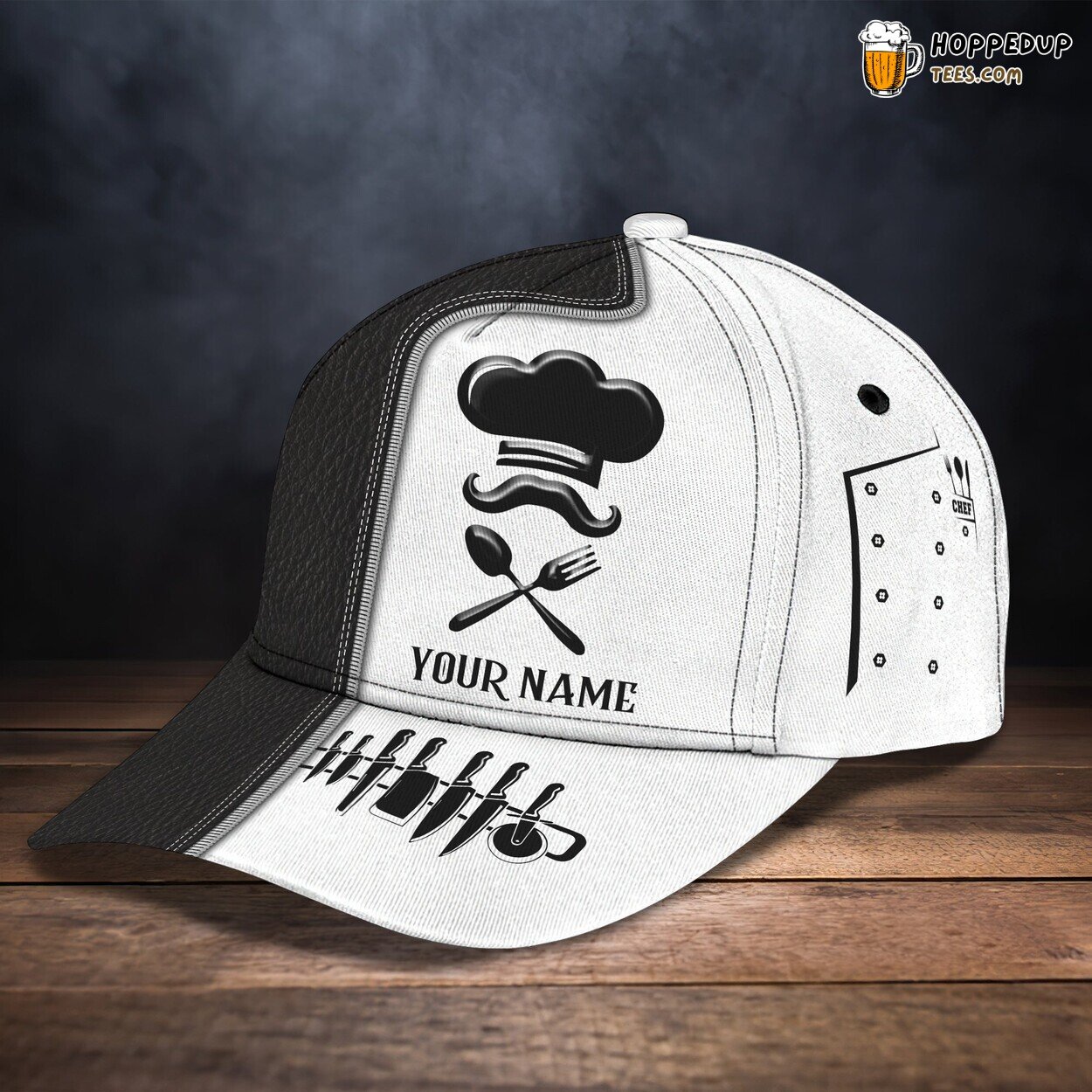 3D Chef Cap Classic Style Personalized Name Tshirt Unique Elegant Design