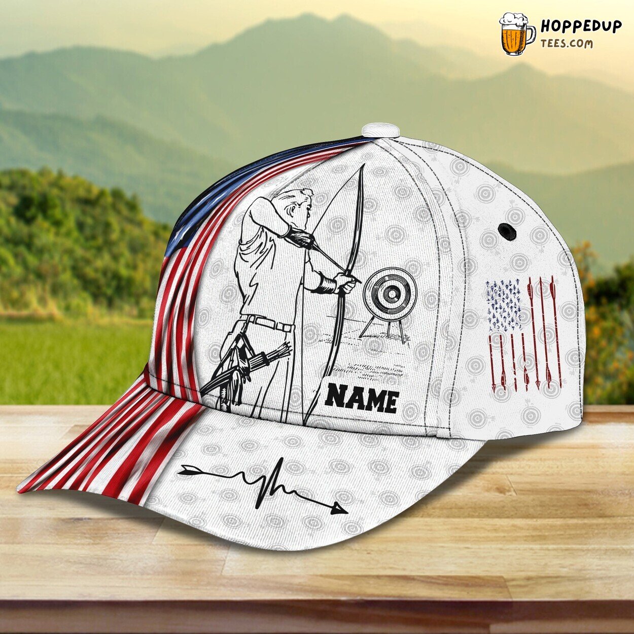 3D Classic Archery Cap Personalized Name Bow Sport Unique Hat Design 3D Classic Archery Cap Personalized Name Bow Sport Unique Hat Design