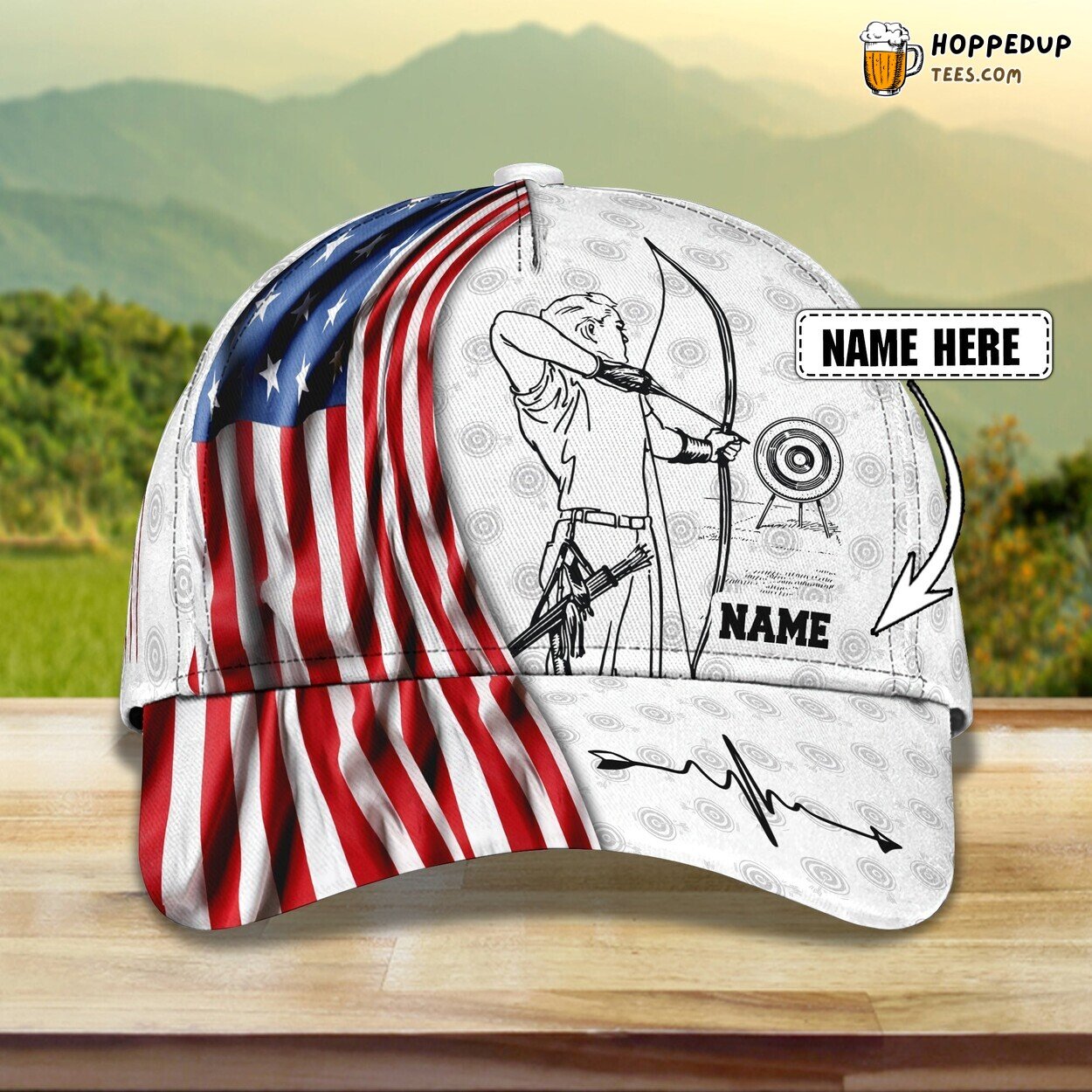 3D Classic Archery Cap Personalized Name Bow Sport Unique Hat Design