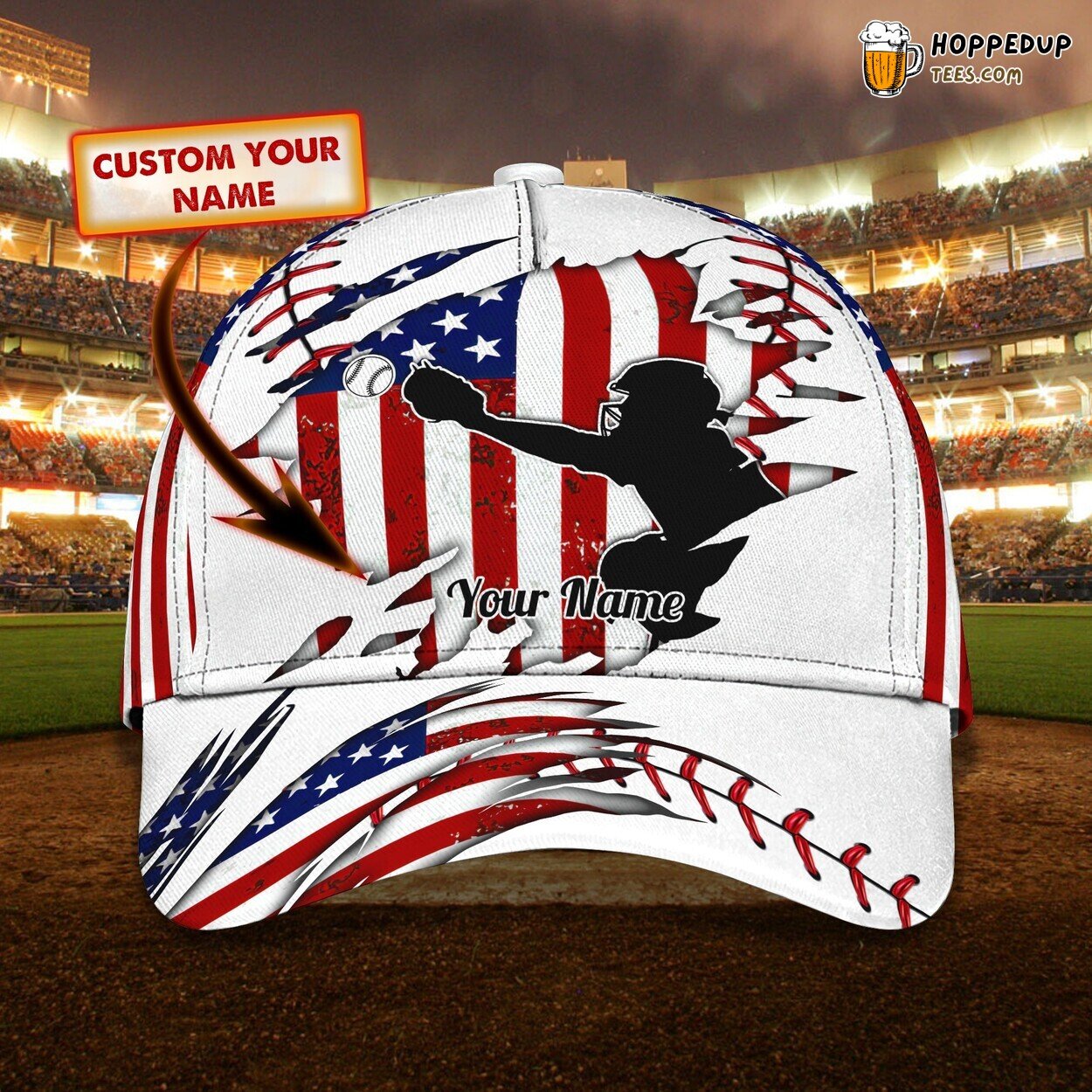3D Classic Baseball Catcher Cap Personalized Name Stylish Unique Design Quality
