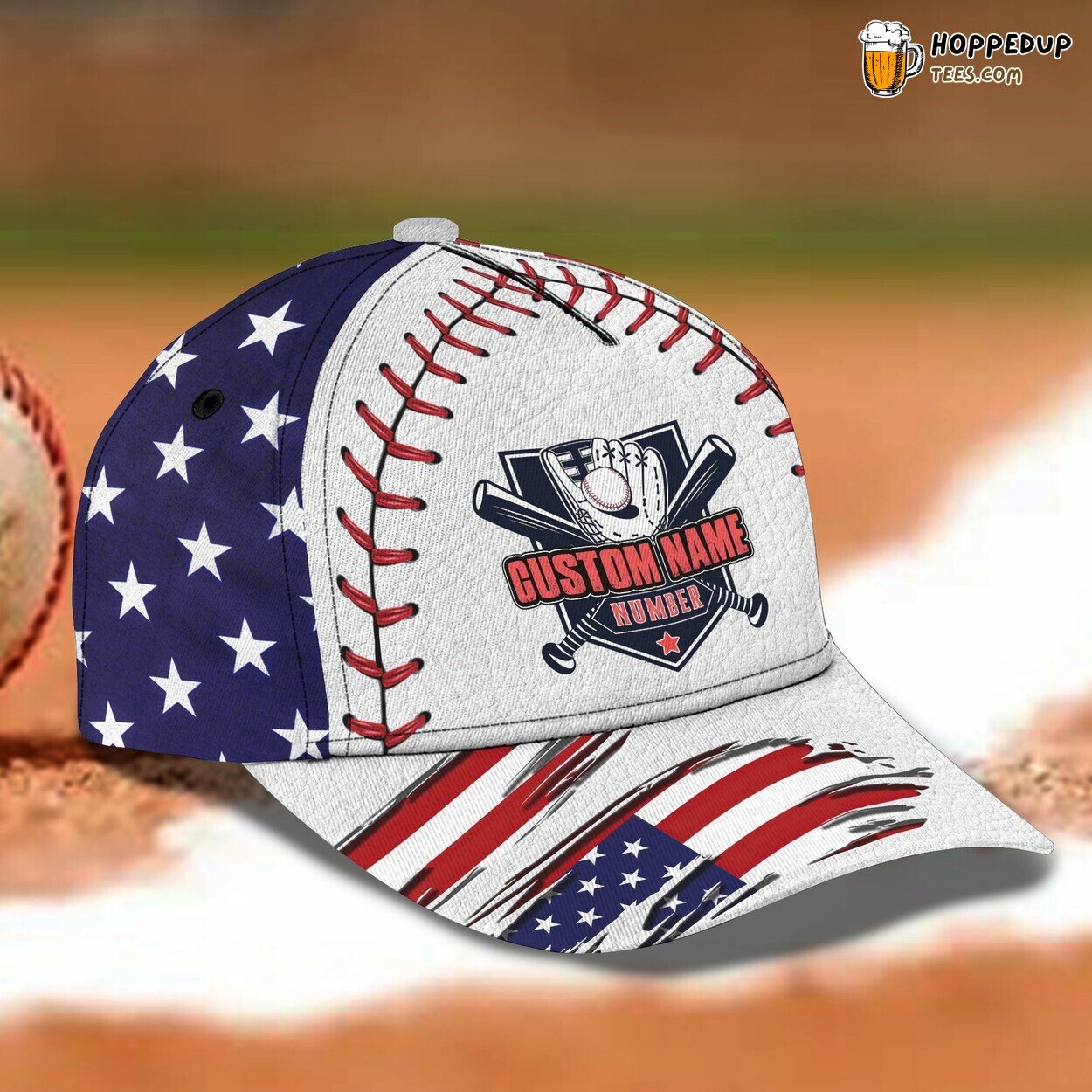 3D Classic Baseball USA Pride Cap Personalized Name Stylish Unique Design Trend 3D Classic Baseball USA Pride Cap Personalized Name Stylish Unique Design Trend
