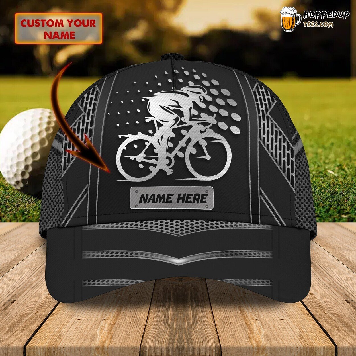 3D Classic Bicycle Cap Personalized Name Unique Custom Design Distinctive
