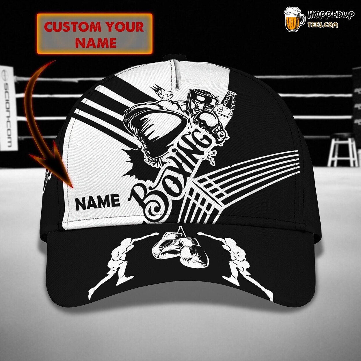 3D Classic Boxing Series Cap Personalized Name Stylish Unique Best Design Model