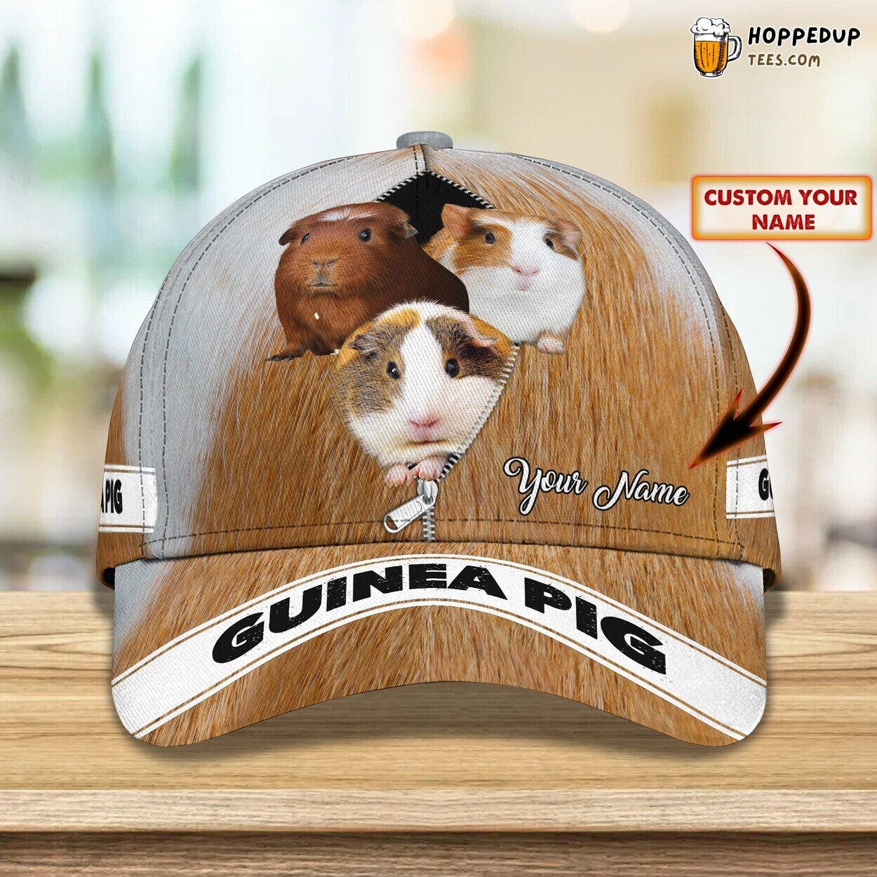 3D Classic Cap Adoring Guinea Pig Personalized Name Unique Hat