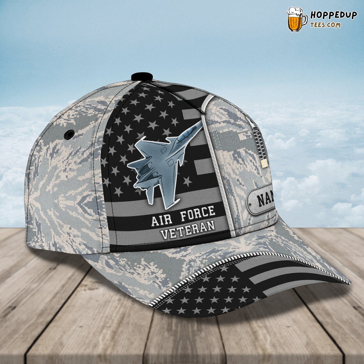 3D Classic Cap Air Force Pride Veterans Personalized Name Hat Unique Design