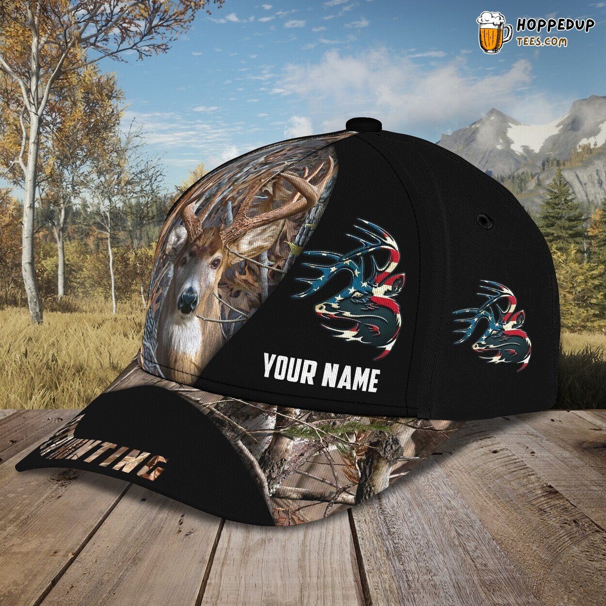 3D Classic Cap American Deer Hunting Enthusiast Personalized Name Hat 3D Classic Cap American Deer Hunting Enthusiast Personalized Name Hat