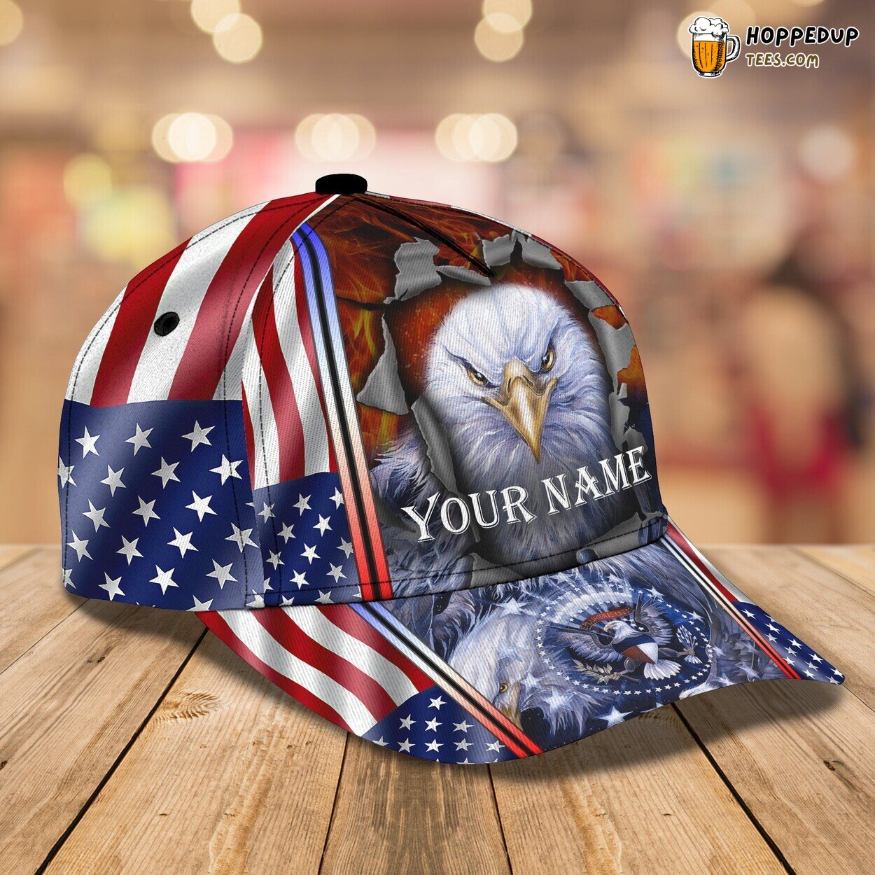 3D Classic Cap American Egagle Pride Personalized Name Classic Hat Unique Design