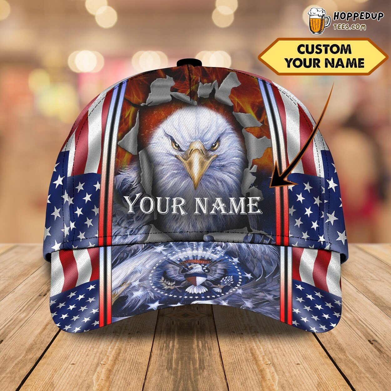 3D Classic Cap American Egagle Pride Personalized Name Classic Hat Unique Design