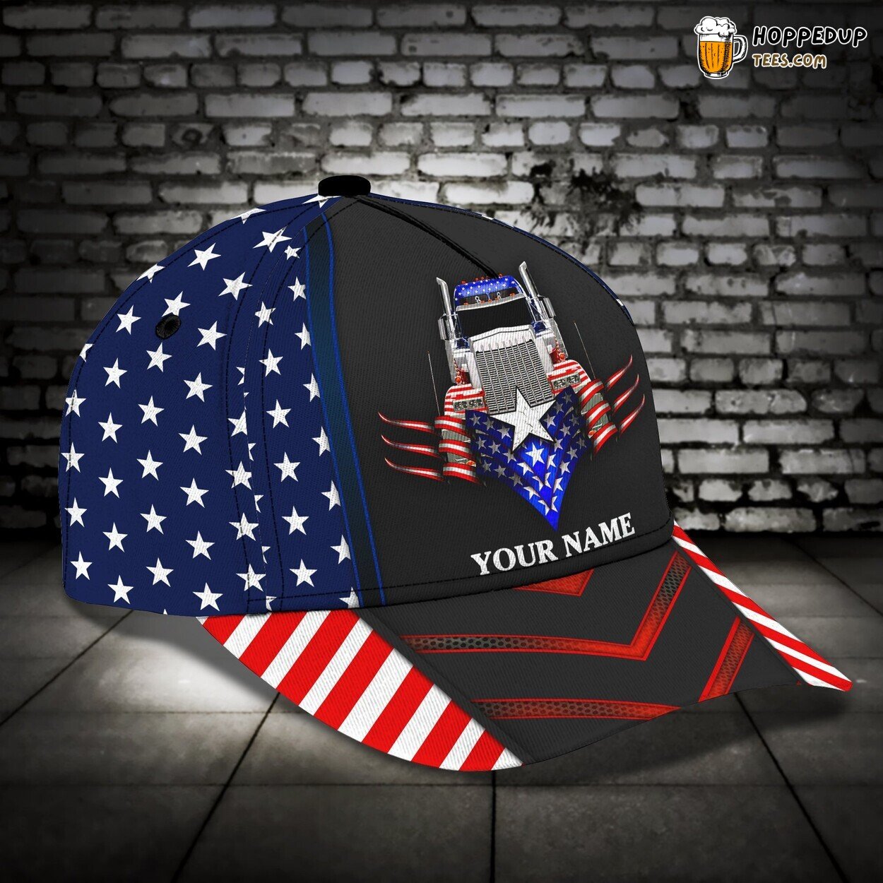 3D Classic Cap American Trucker Pride Personalized Name Unique Hat Design