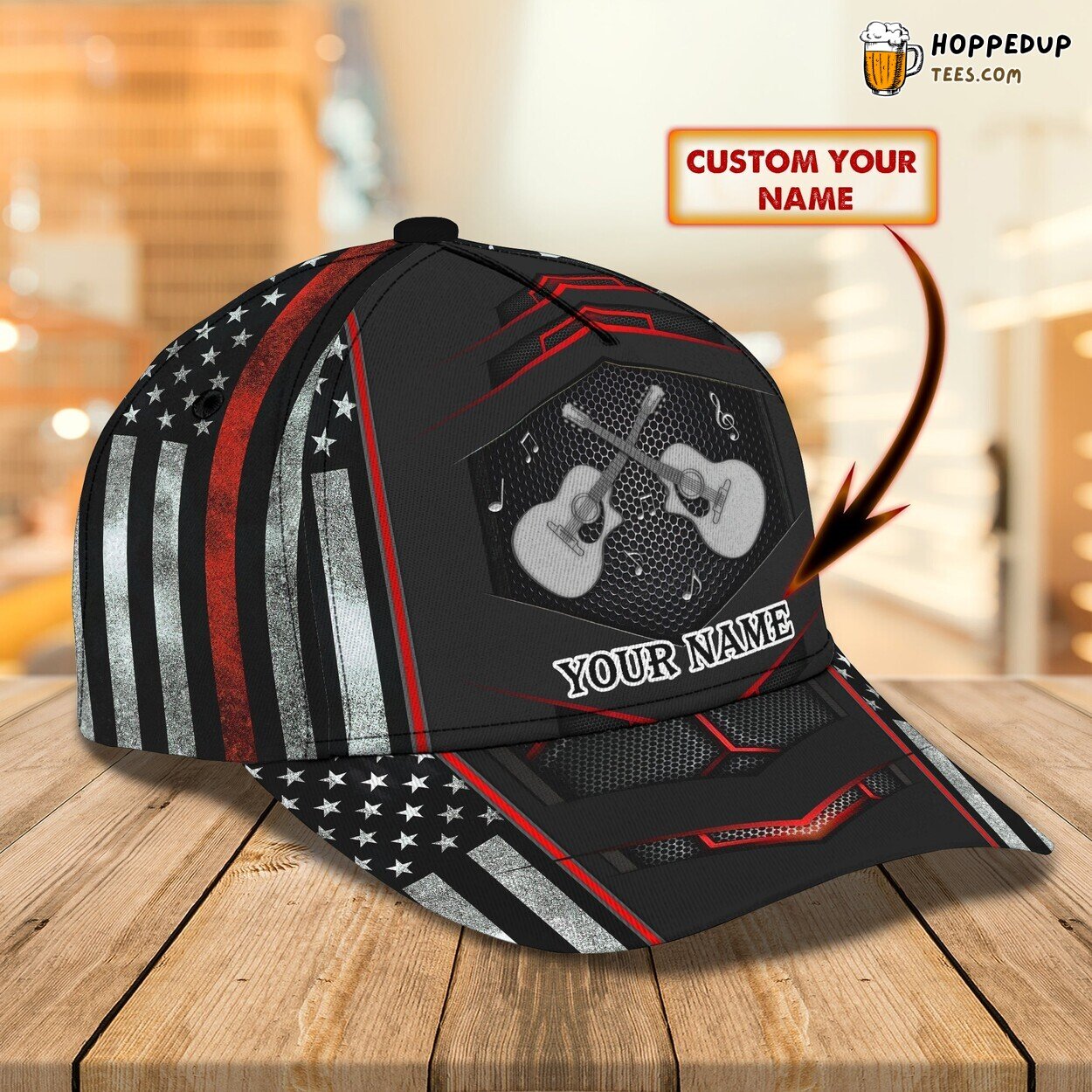 3D Classic Cap America’s Guitar Passion Personalized Name Hat Design 3D Classic Cap America’s Guitar Passion Personalized Name Hat Design