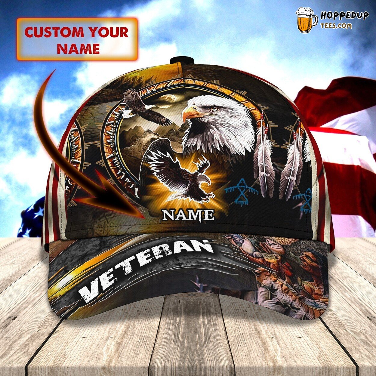 3D Classic Cap Another Veteran Salute Personalized Unique Name Design
