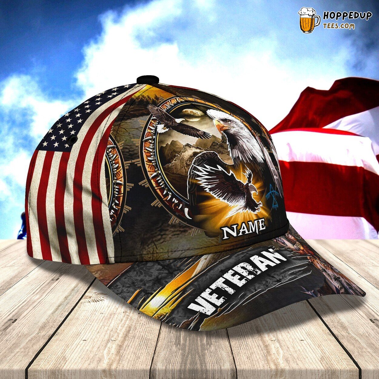 3D Classic Cap Another Veteran Salute Personalized Unique Name Design