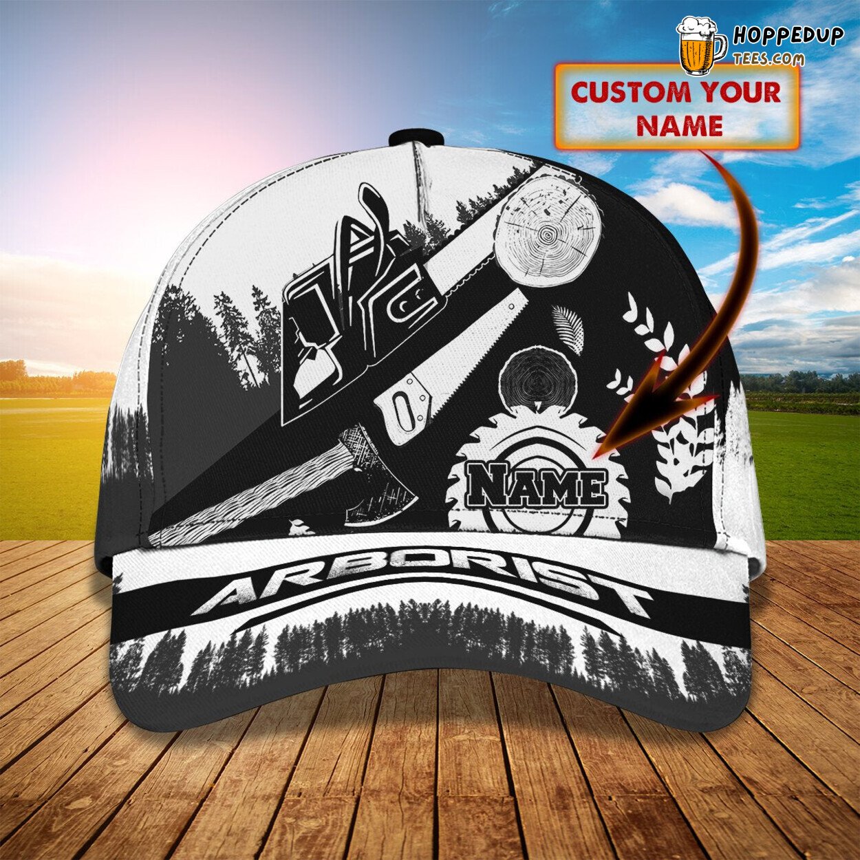 3D Classic Cap Arborist Tree Care Personalized Name Classic Hat Design Tribute