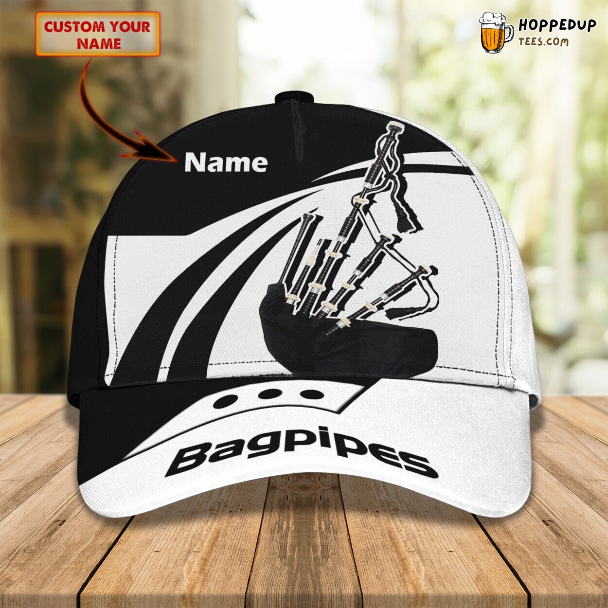 3D Classic Cap Bagpipes Personalized Name Unique Stylish Premium Look Trend