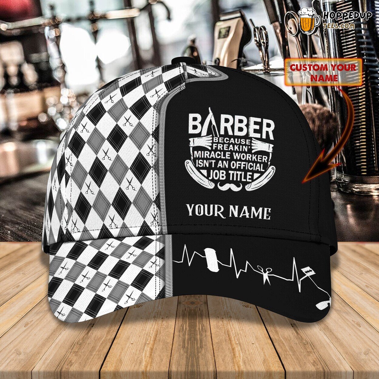 3D Classic Cap Barber Craftsmanship Personalized Name Unique Hat Tribute