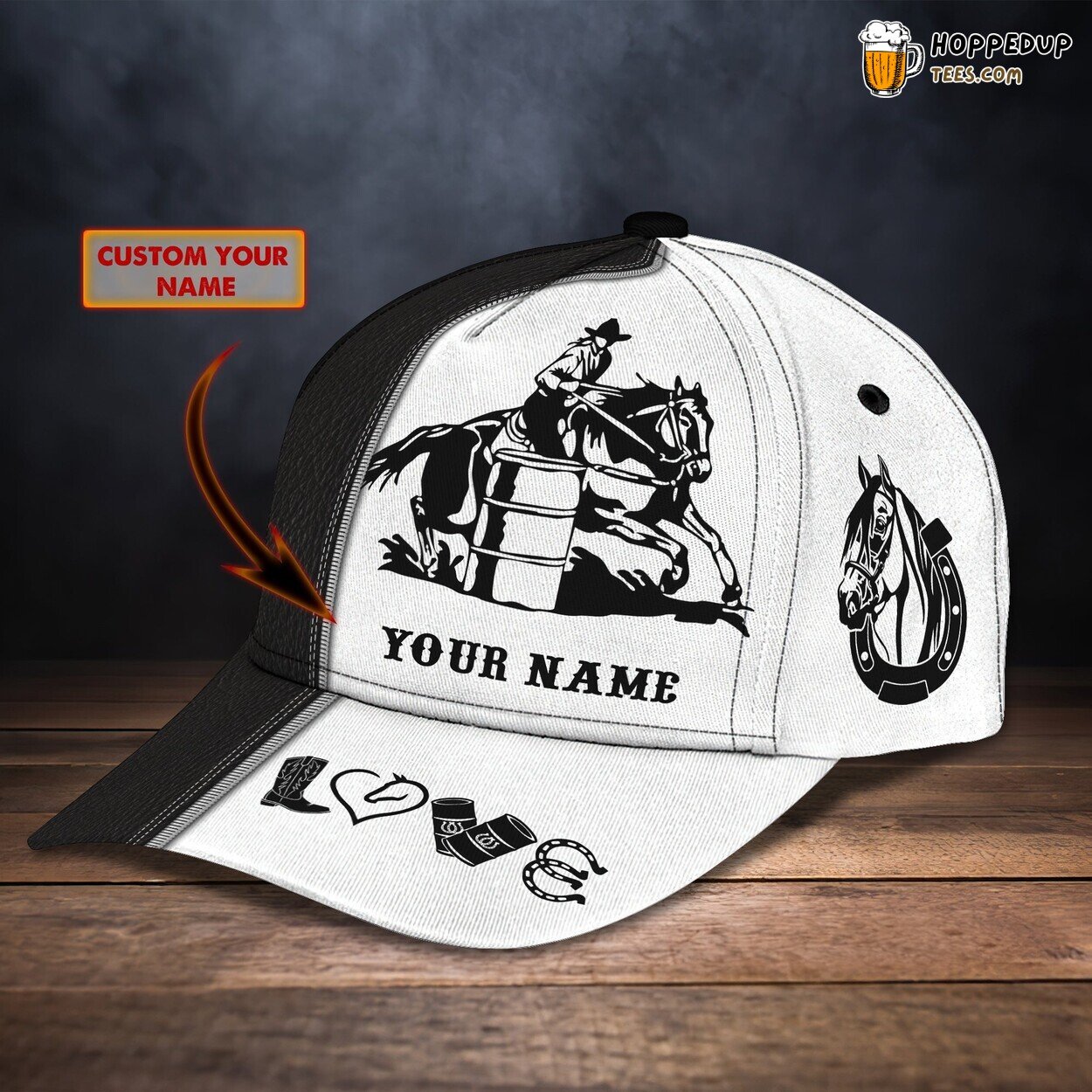 3D Classic Cap Barrel Racing Adventure Personalized Name Hat Design