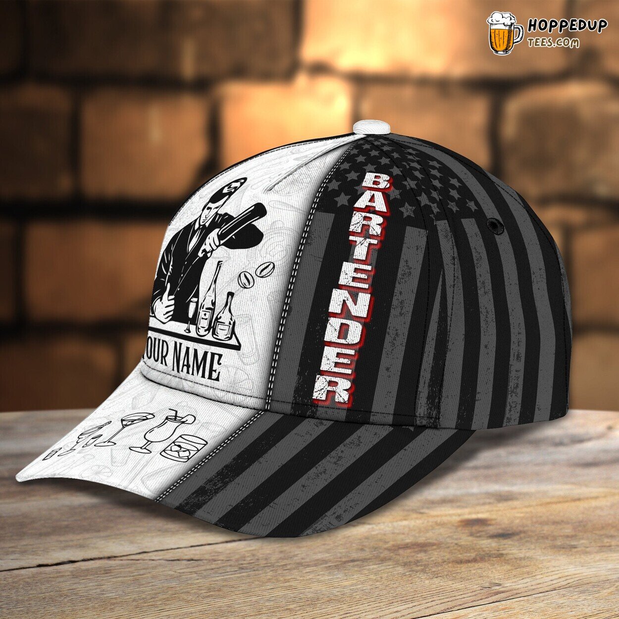 3D Classic Cap Bartender Craft Personalized Name Classic Hat Unique Tribute