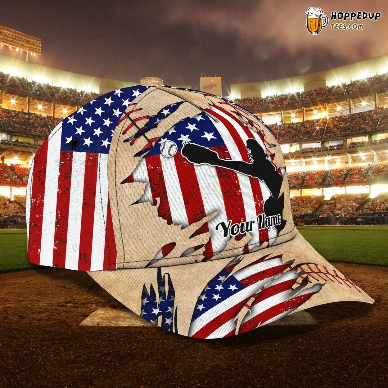 3D Classic Cap Baseball Catcher Tribute Personalized Name Hat Unique Design