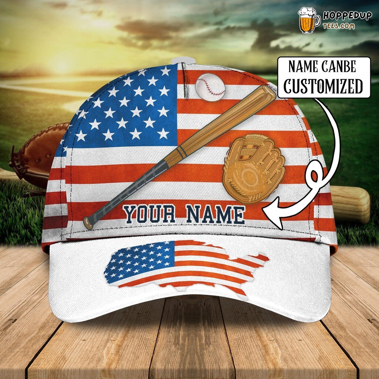 3D Classic Cap Baseball Champions Personalized Name Classic Hat Unique Design