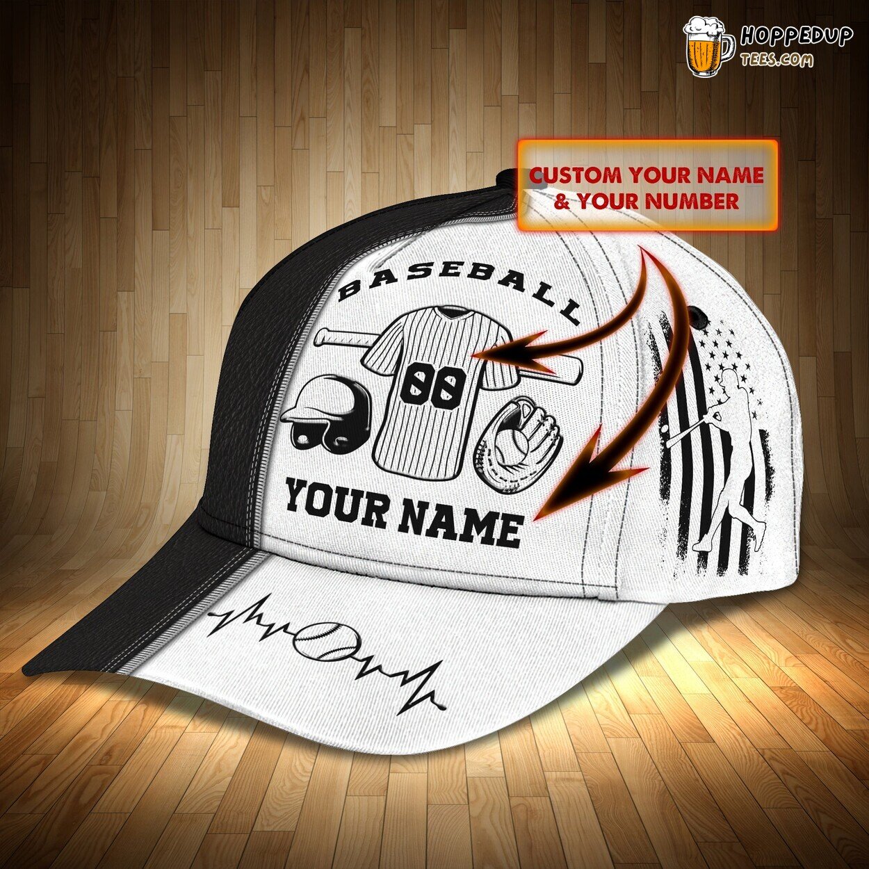 3D Classic Cap Baseball Game Day Personalized Name Classic Hat Unique Series