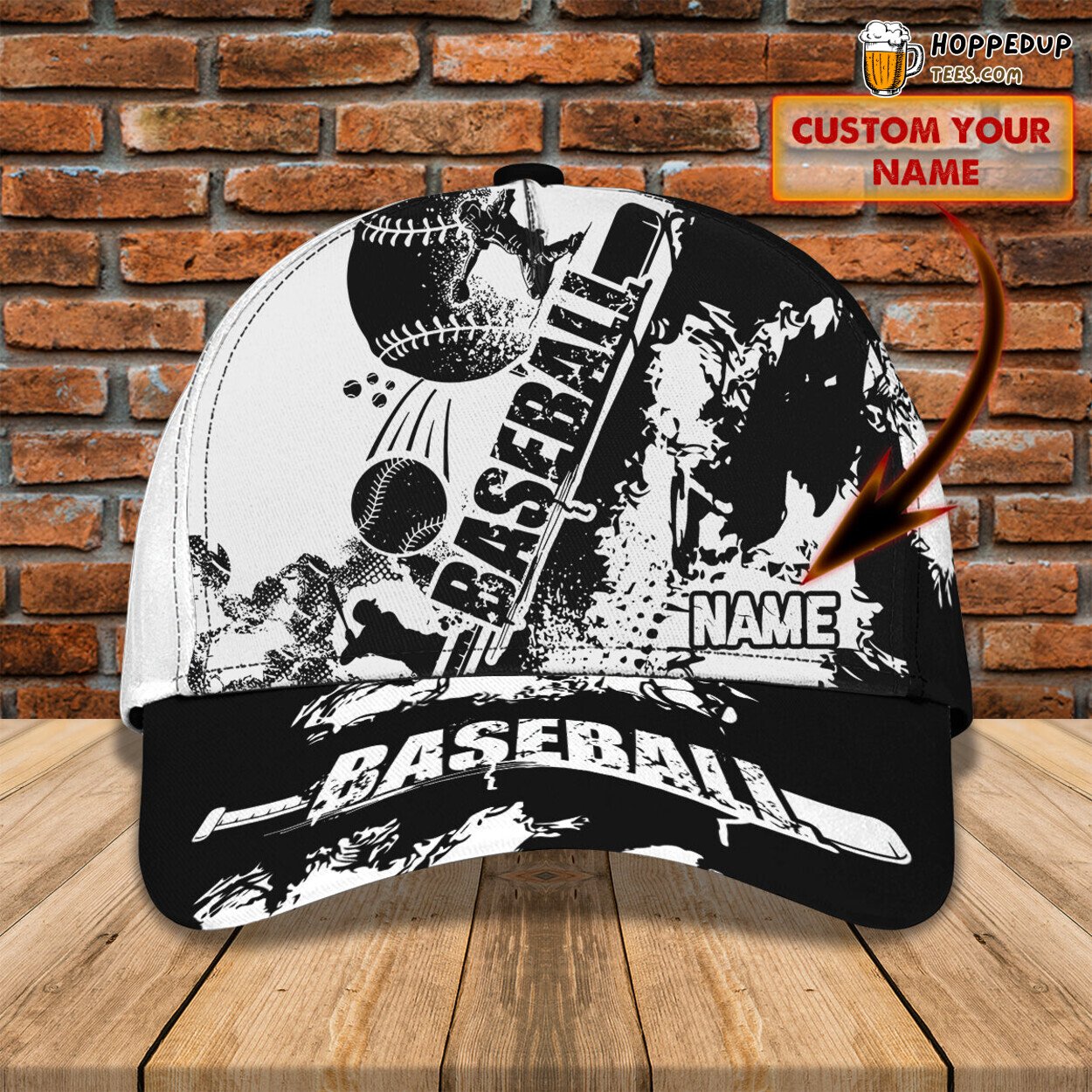 3D Classic Cap Baseball Game Personalized Name Unique Hat Tribute