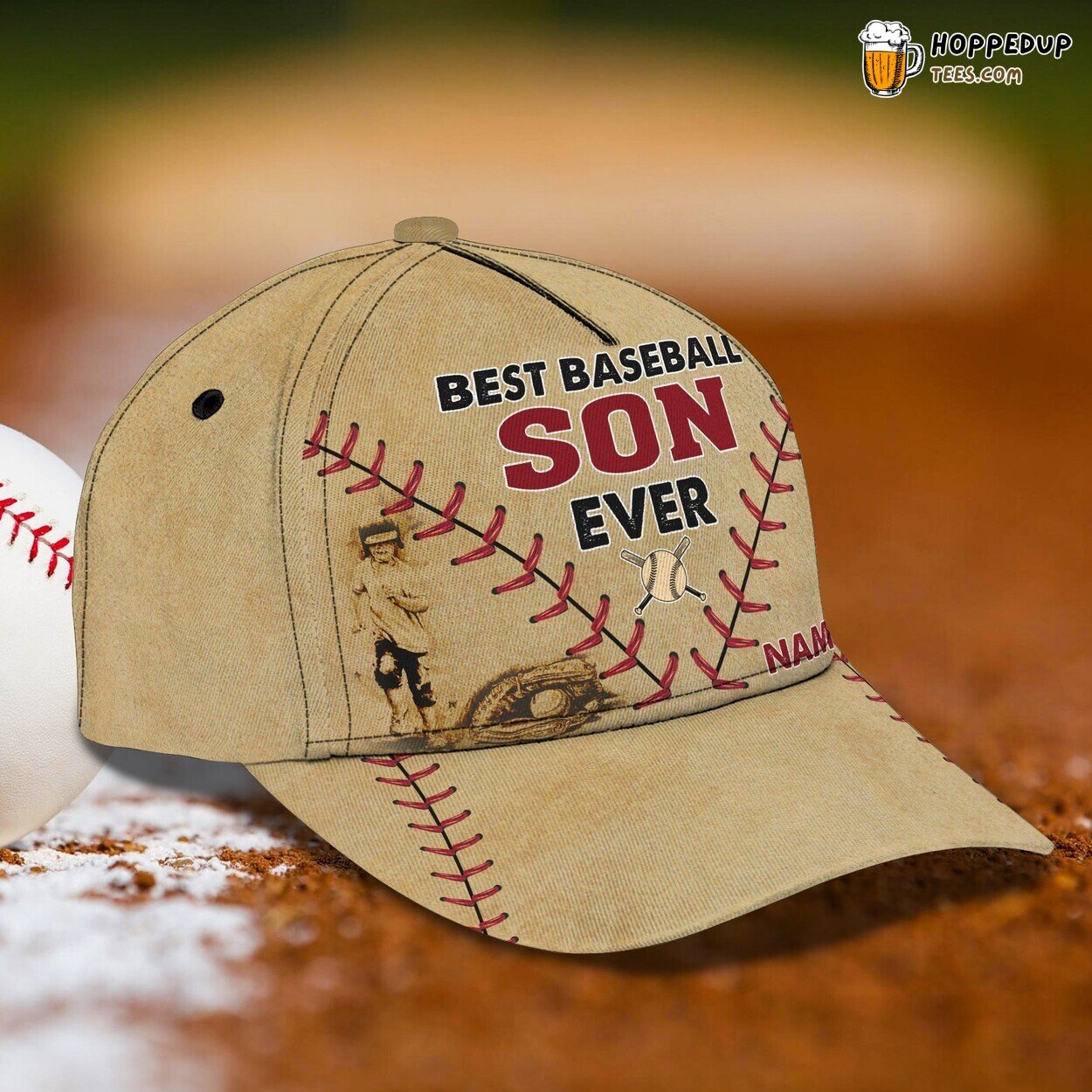 3D Classic Cap Baseball Son Personalized Name Commemorative Design