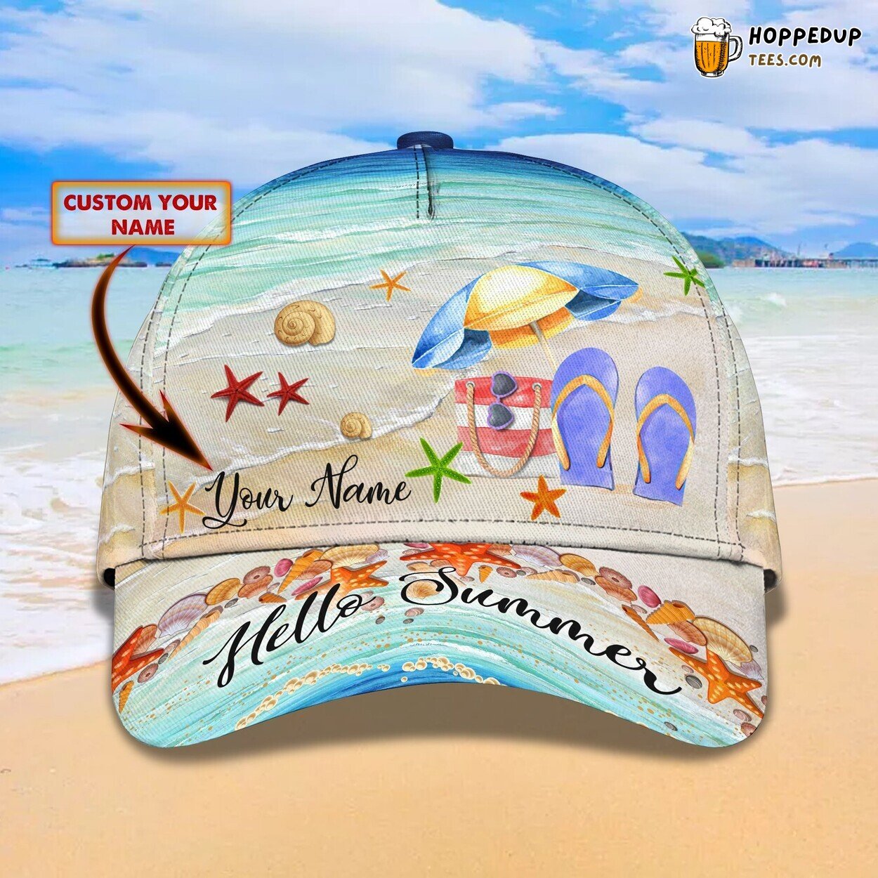 3D Classic Cap Beach Lovers United Personalized Name Unique Stylish Premium Design