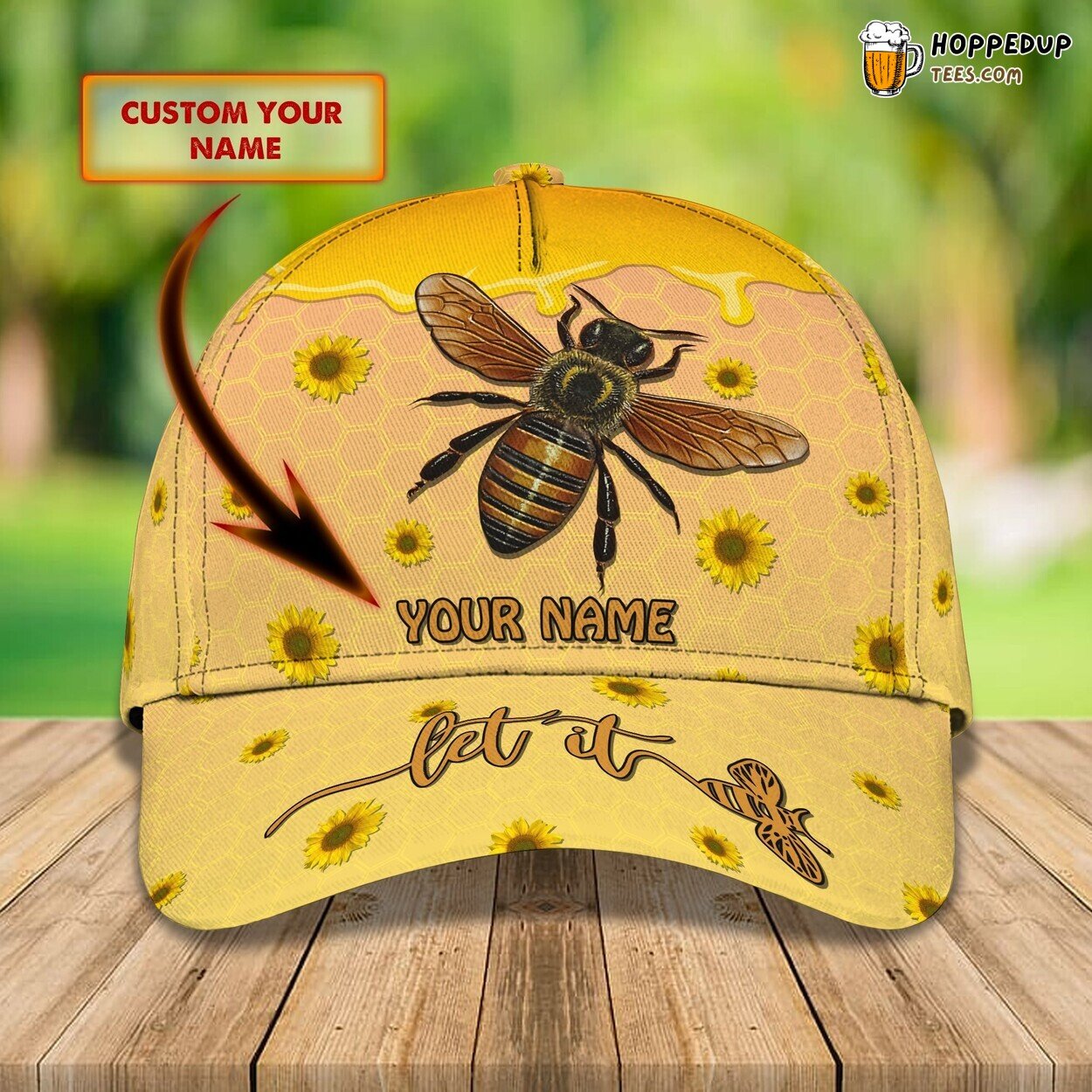 3D Classic Cap Bee Enthusiast Personalized Name Classic Hat Unique Design