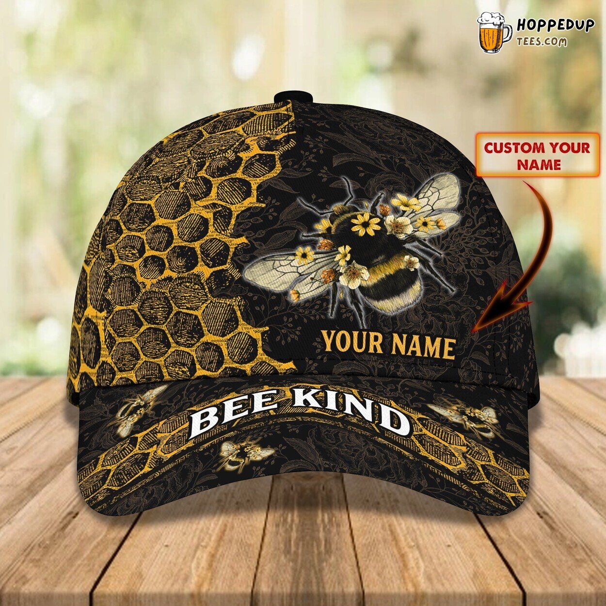 3D Classic Cap Bee Nature Lover Personalized Name Unique Design Hat