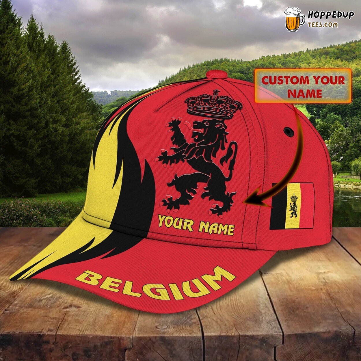3D Classic Cap Belgium Pride Personalized Name Classic Hat Design