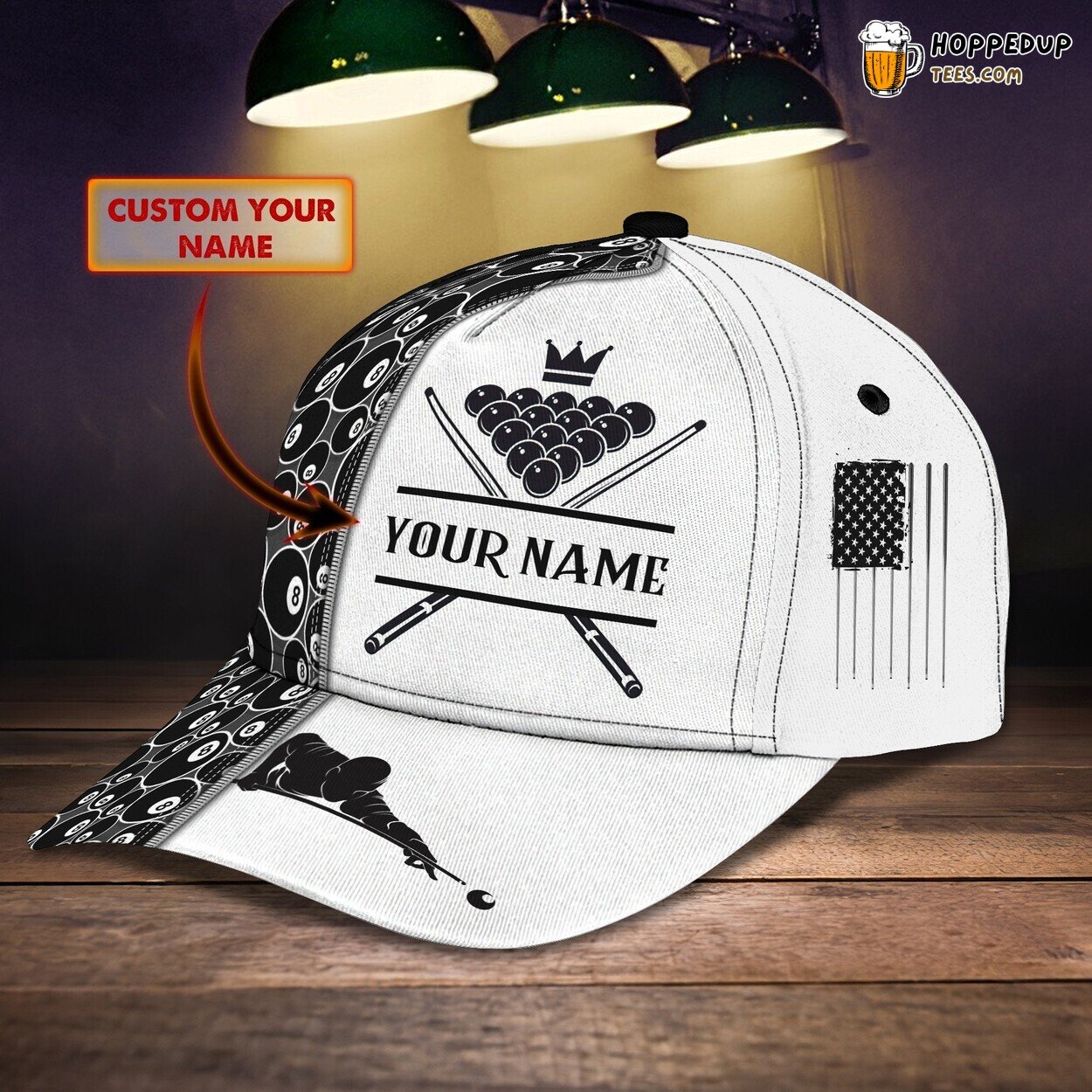 3D Classic Cap Billiard Game Thrills Personalized Name Unique Hat Design