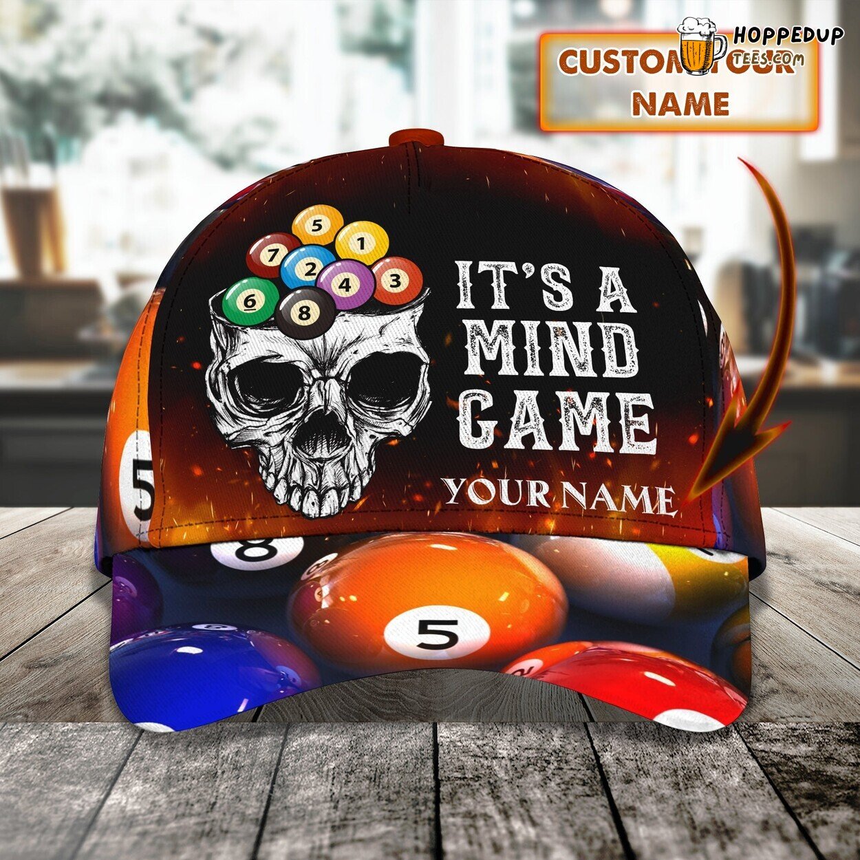 3D Classic Cap Billiard Passion Personalized Name Unique Stylish Premium Best Trend