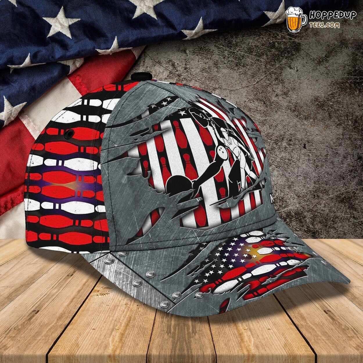 3D Classic Cap Bowling Game Enthusiast Personalized Name Unique Hat Tribute