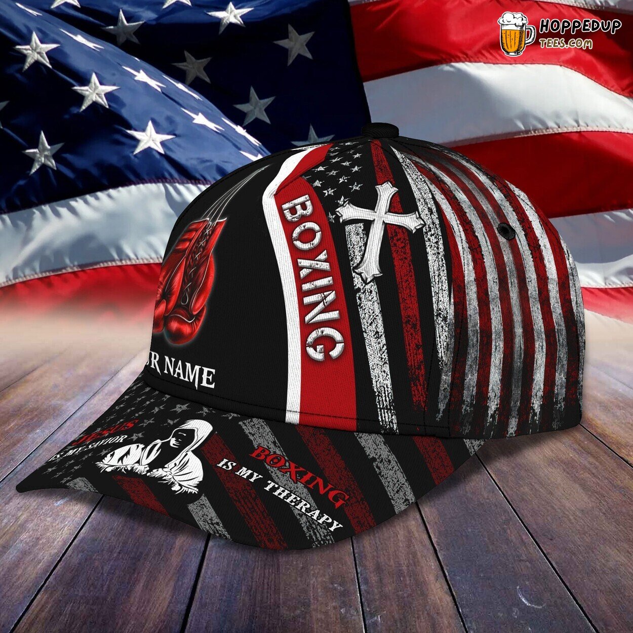3D Classic Cap Boxing as Therapy Personalized Name Stylish Unique Premium Design 3D Classic Cap Boxing as Therapy Personalized Name Stylish Unique Premium Design
