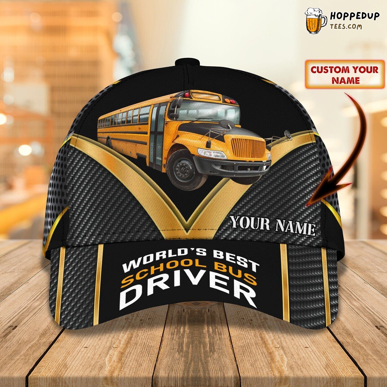 3D Classic Cap Bus Driver Personalized Elegant Unique Name Design Theme