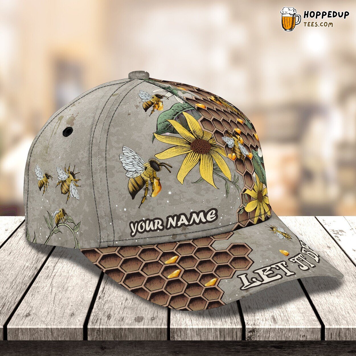 3D Classic Cap Buzzing Bee Design Personalized Name Unique Hat