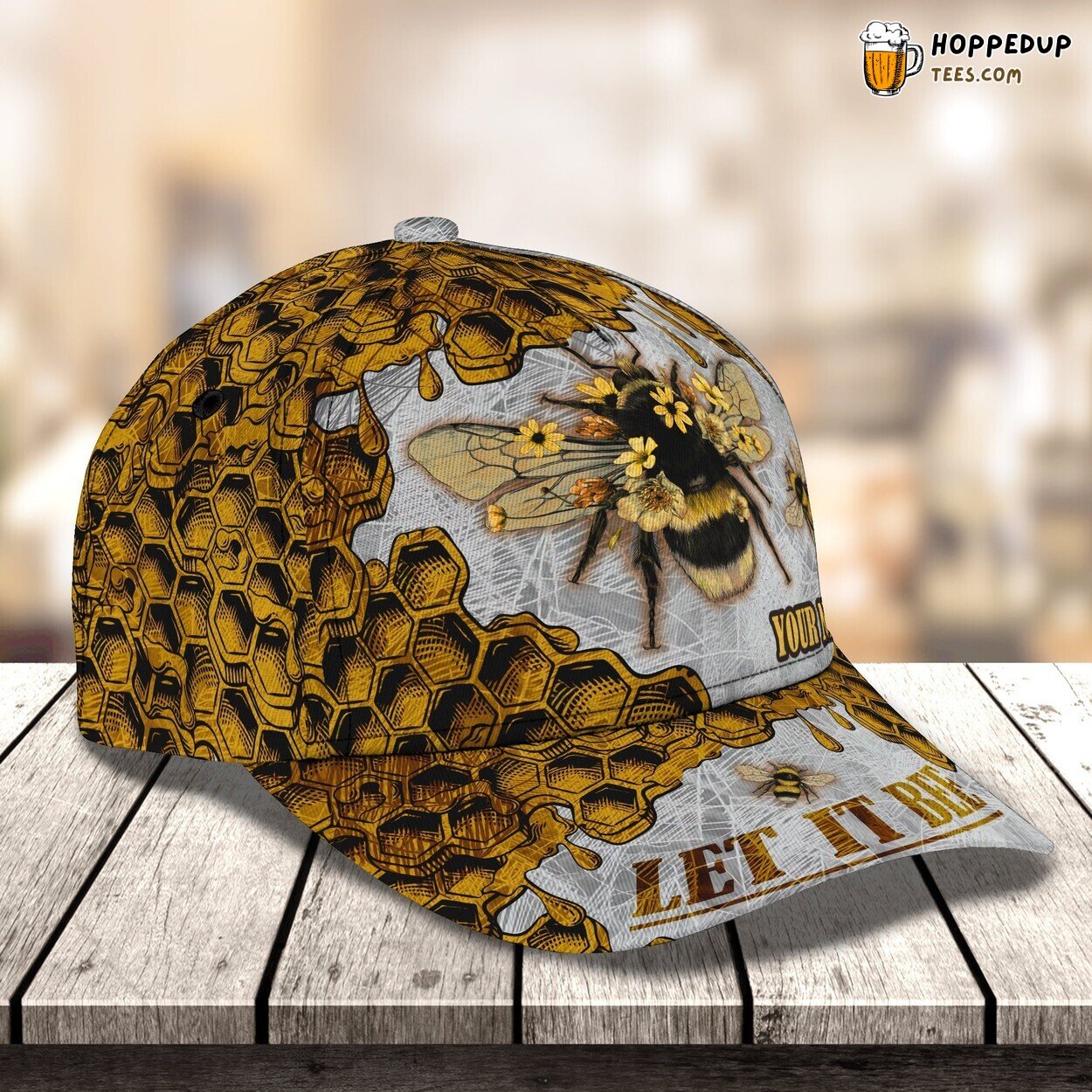 3D Classic Cap Buzzing Bee New Design Personalized Name Hat Tribute