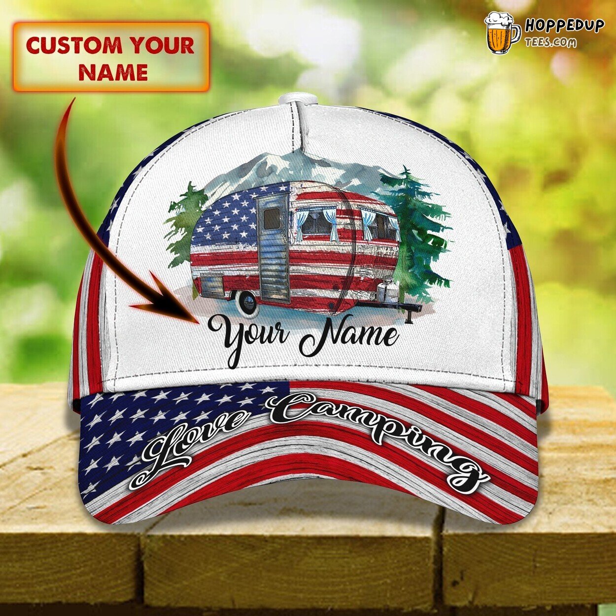 3D Classic Cap Camping Love Personalized Name Classic Hat Unique Series