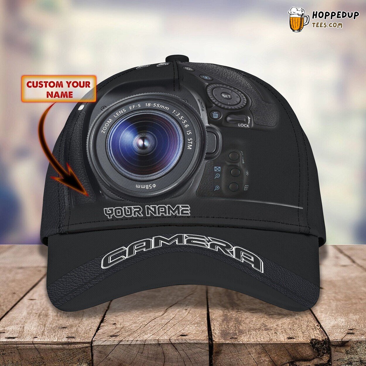 3D Classic Cap Capturing Moments Camera Personalized Name Hat Tribute