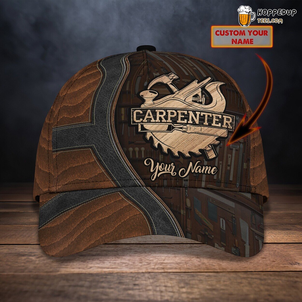 3D Classic Cap Carpenter Tools Craftsman Personalized Name Hat Unique Design