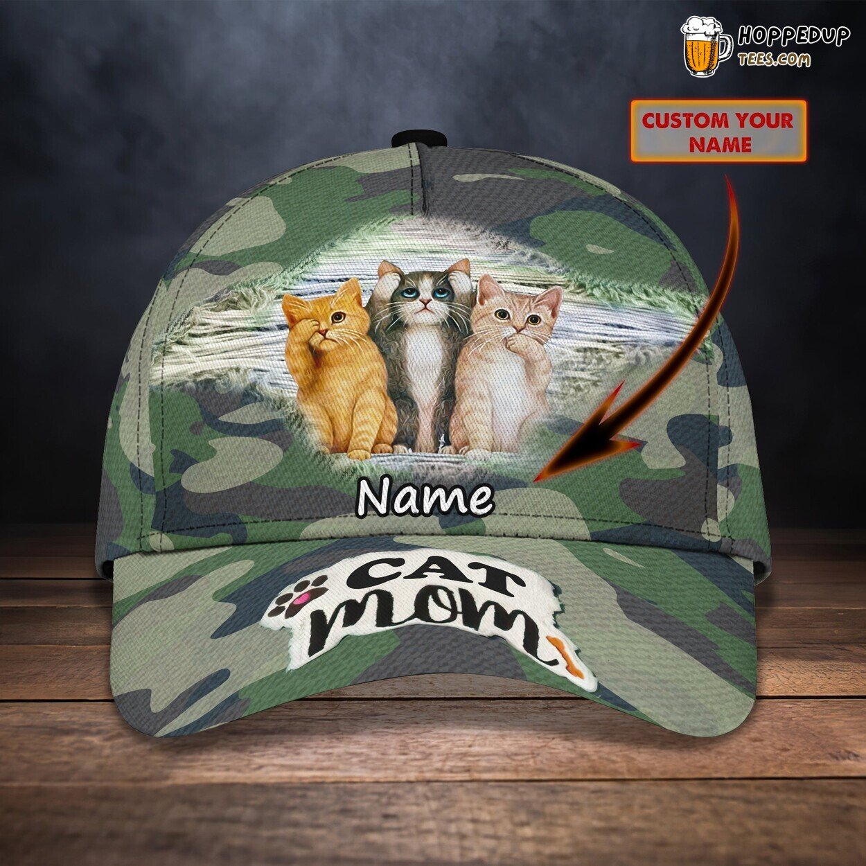3D Classic Cap Cat Mom Affection Personalized Name Stylish Unique Design Quality
