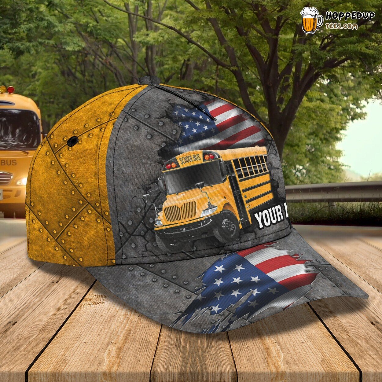 3D Classic Cap Celebrating America Bus Driver Unique Hat Personalized Name