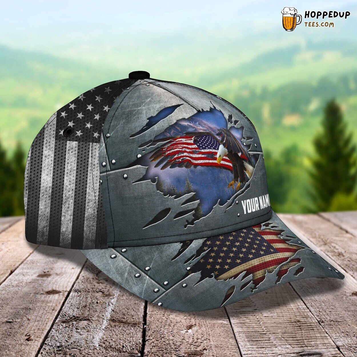 3D Classic Cap Celebrating American Eagle Personalized Name Hat Design