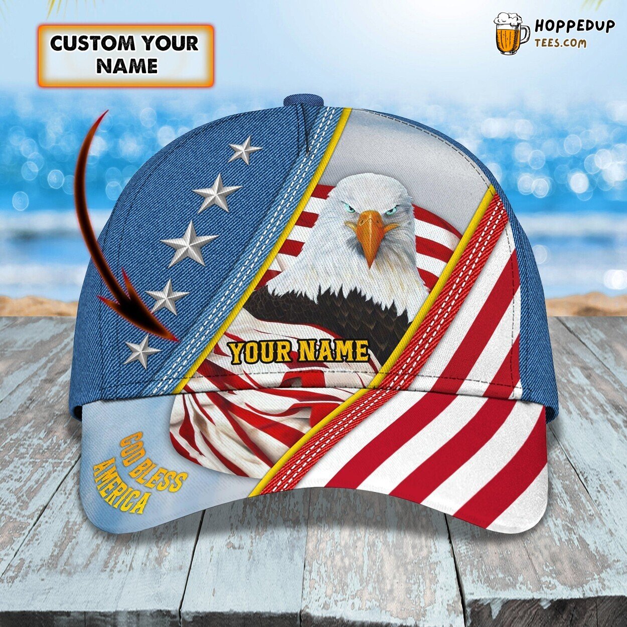 3D Classic Cap Celebrating American Eagle Personalized Name Hat Unique Experience