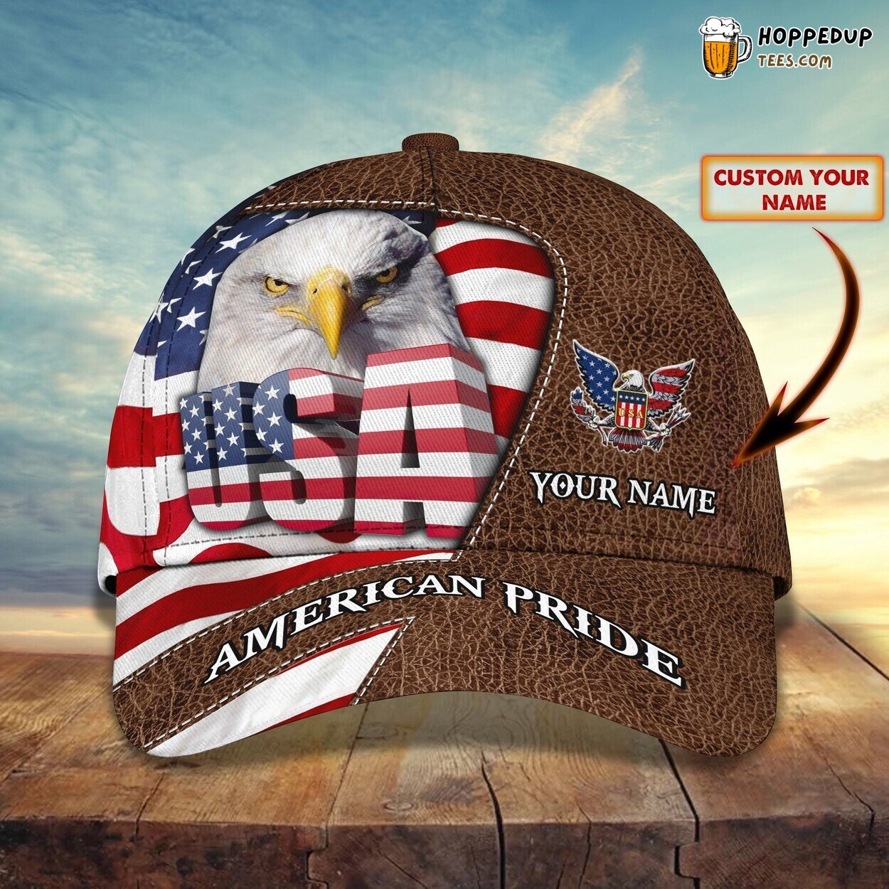 3D Classic Cap Celebrating American Pride Personalized Name Hat Tribute